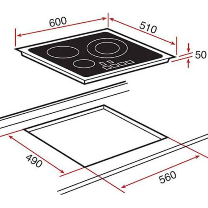 Kích thước của Bếp Từ Teka IRS 641 Kích thước của Bếp Từ Teka IRS 641