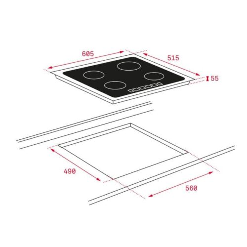 Bếp Từ Teka IT 6350 IKNOB 5 Kích thước của Bếp Từ Teka IT 6350 IKNOB