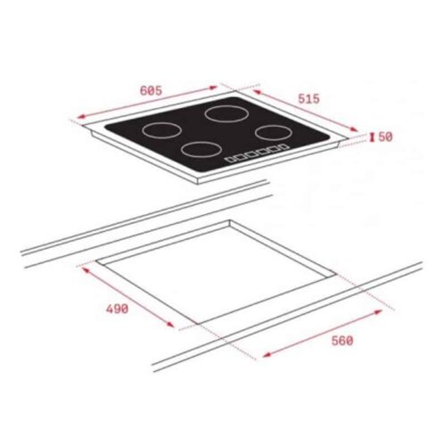 Bếp điện từ TEKA ITC 64630 BK MST 112500023 5 Kích thước của Bếp từ TEKA ITC 64630 BK MST