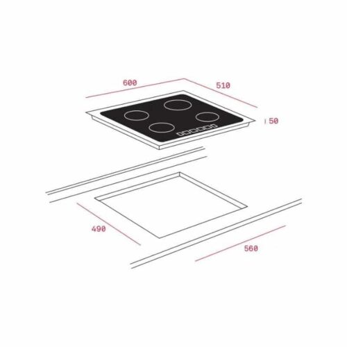 Bếp từ Teka IZ 6320 White 6 Kích thước của Bếp từ Teka IZ 6320 White