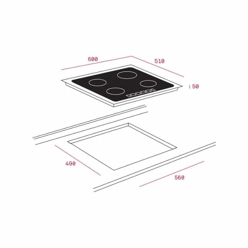 Kích thước của Bếp từ Teka IZ 6320 White Kích thước của Bếp từ Teka IZ 6320 White