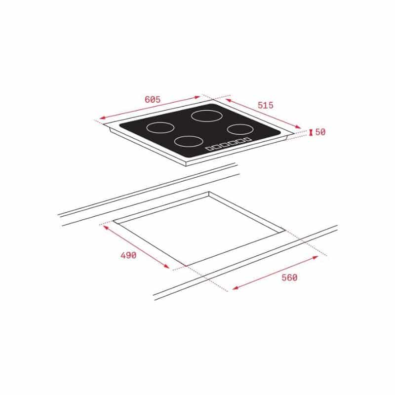 Kích thước của Bếp từ Teka IZ 6320 Kích thước của Bếp từ Teka IZ 6320