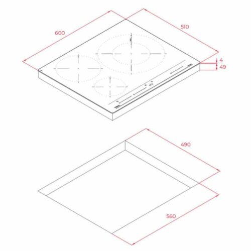 Bếp điện từ TEKA IZC 63320 BK MSS replace IZ6320 112510012 5 Kích thước của Bếp từ TEKA IZC 63320 BK MSS