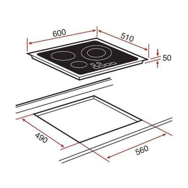 Kích thước Bếp từ TEKA IZC 63630 BK MST Kích thước Bếp từ TEKA IZC 63630 BK MST