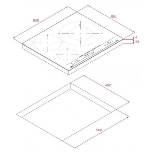 Bếp điện từ TEKA IZC 63632 BK MST 112510011 4 Kích thước của Bếp từ Teka IZC 63632 BK MST