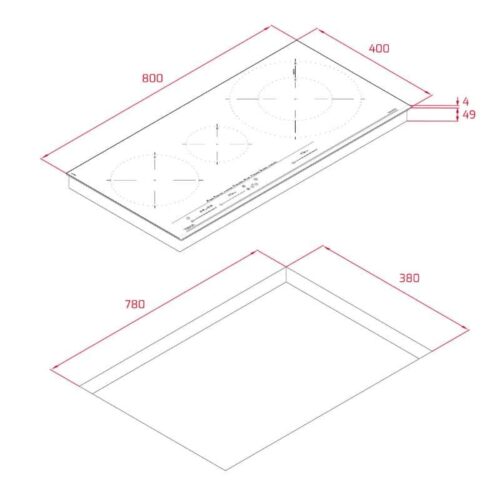 Bếp điện từ Teka IZC 83620 MST BK 112500039 4 Kích thước của Bếp từ TEKA IZC 83620 MST BK