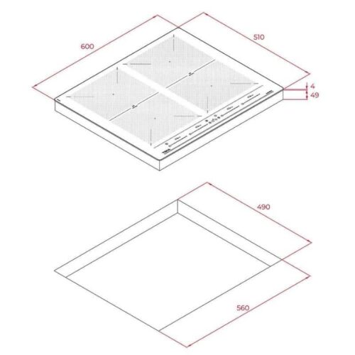 Bếp điện từ TEKA IZF 64600 MSP BK 112500035 5 Kích thước của Bếp từ Teka IZF 64600 MSP BK