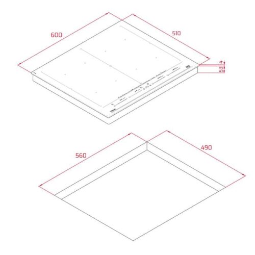Bếp điện từ COCINA IZF 68700 MST BK 112500037 5 Kích thước của Bếp từ Teka IZF 68700 MST BK