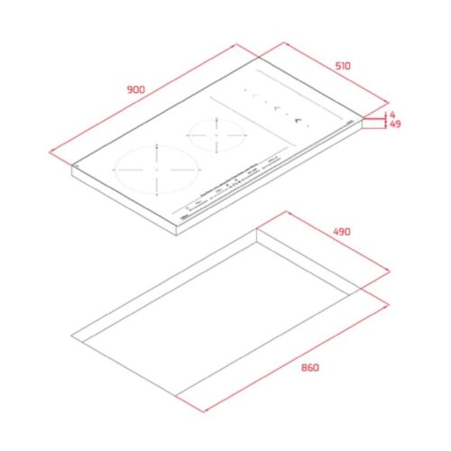 Bếp điện từ TEKA IZS 34700 MST 112530001 6 Kích thước bếp từ TEKA IZS 34700 MST BK
