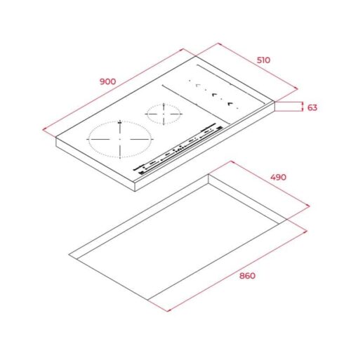 Bếp từ TEKA IZS 96600 MSP 5 Kích thước của Bếp từ TEKA IZS 96600 MSP