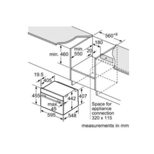 Lò nướng kết hợp hấp Bosch CSG656RS1 7 Kích thước lò nướng kết hợp hấp Bosch CSG656RS1