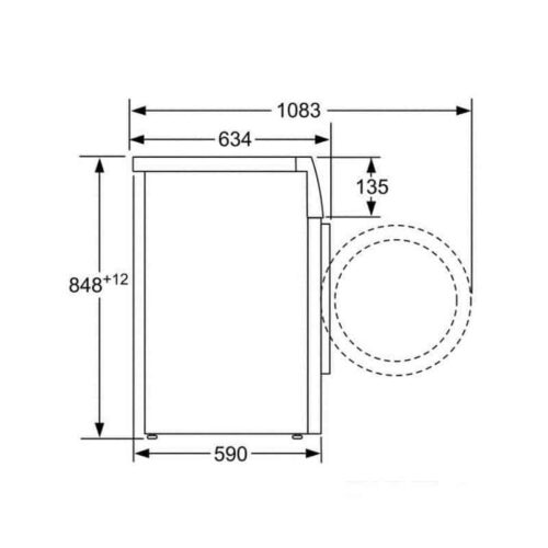 Máy giặt quần áo Bosch WAK24260SG 3 Kích thước máy giặt quần áo Bosch WAK24260SG