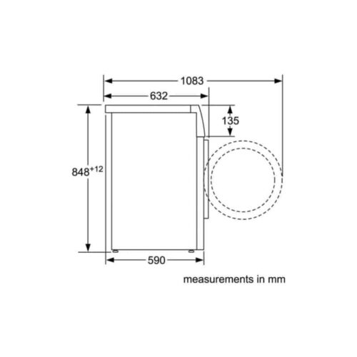 Máy giặt quần áo Bosch WAU28440SG 6 Kích thước máy giặt quần áo Bosch WAU28440SG