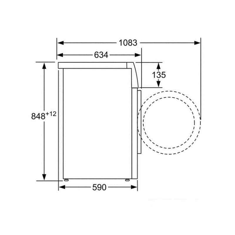 Kích thước máy giặt Bosch WAW24440PL Kích thước máy giặt Bosch WAW24440PL