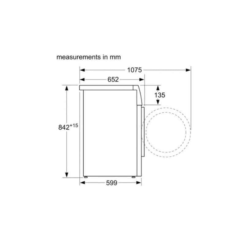 Kích thước máy sấy quần áo Bosch WPG24100MY Kích thước máy sấy quần áo Bosch WPG24100MY