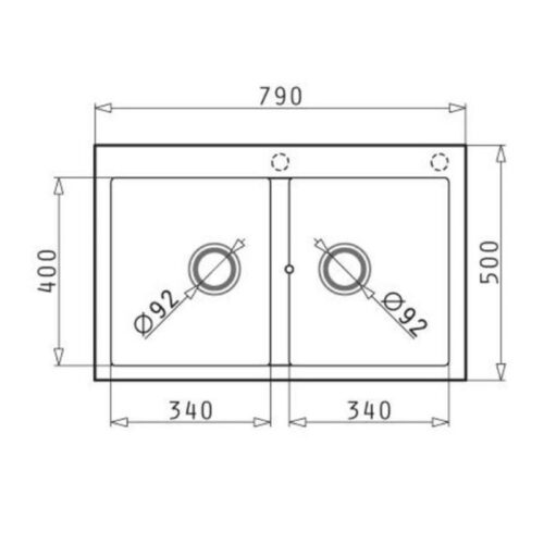 Chậu đá BOSCH PYRAGRANITE ALAZIA (79X50) 2B 3 Kích thước chậu đá BOSCH PYRAGRANITE ALAZIA (79X50) 2B