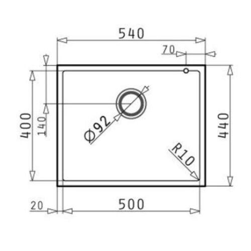 Chậu đá BOSCH PYRAGRANITE TETRAGON (50X40) 1B 3 Kích thước chậu đá BOSCH PYRAGRANITE TETRAGON (50X40) 1B