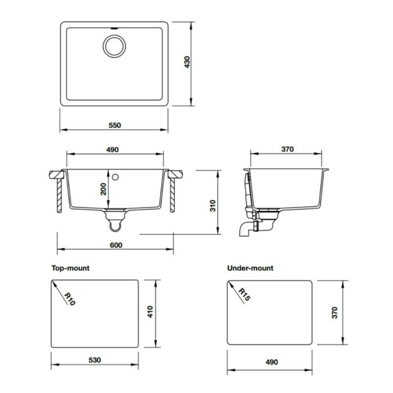 Chậu đá Hafele GALBA HS-GS5543 570.35.430 Chậu đá Hafele GALBA HS-GS5543 570.35.430