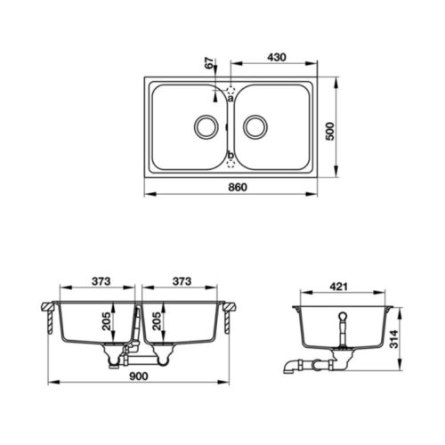 Chậu đá Hafele JULIUS HS-GD8650 570.35.580 3 Chậu đá Hafele JULIUS HS-GD8650 570.35.580