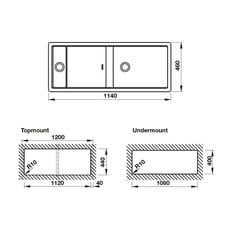 Chậu đá Hafele WORK STATION HS-GDD11446 D-150 570.35.340 Chậu đá Hafele WORK STATION HS-GDD11446 D-150 570.35.340