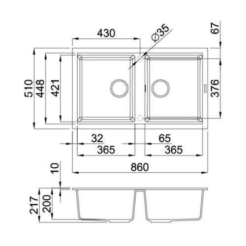 Chậu đá Malloca TITANIUM G-45073 3 Chậu đá Malloca TITANIUM G-45073
