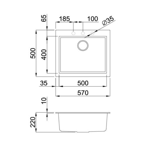 Chậu đá Malloca TORTORA G-10543 3 Chậu đá Malloca TORTORA G-10543