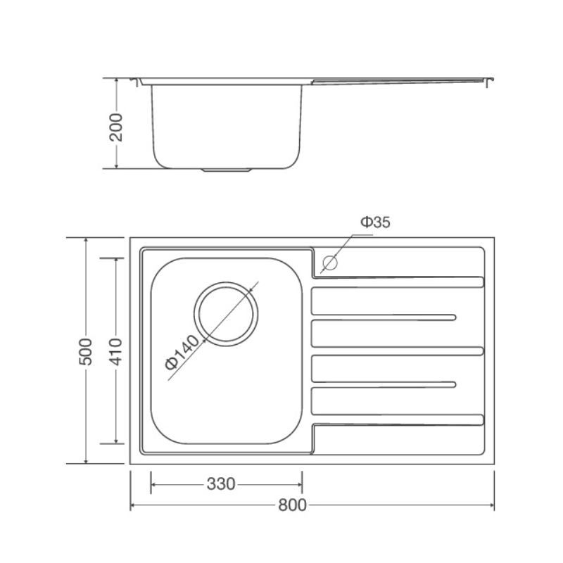 Kích thước chậu rửa bát Malloca MS 1017 New Kích thước chậu rửa bát Malloca MS 1017 New