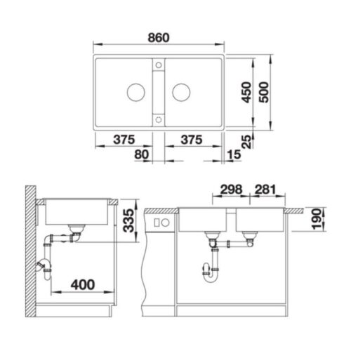 Chậu rửa chén bát Hafele 567.68.640 3 Kích thước chậu rửa chén bát Hafele 567.68.640