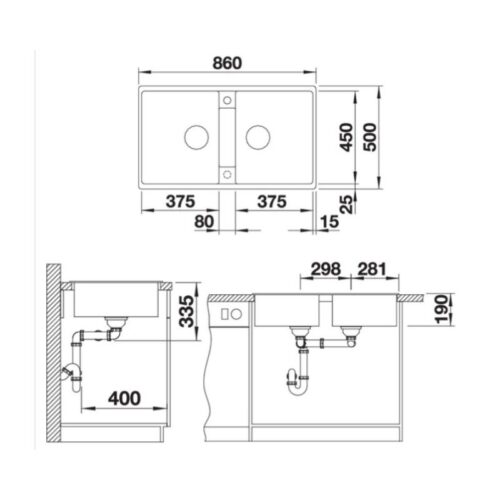 Chậu rửa chén bát Hafele 567.68.940 3 Kích thước chậu rửa chén bát Hafele 567.68.940