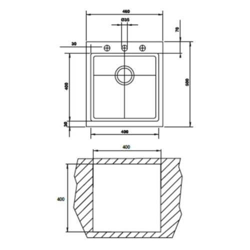 Chậu rửa chén bát Hafele HS G4650 565.84.361 3 kích thước chậu rửa chén bát Hafele HS G4650 565.84.361
