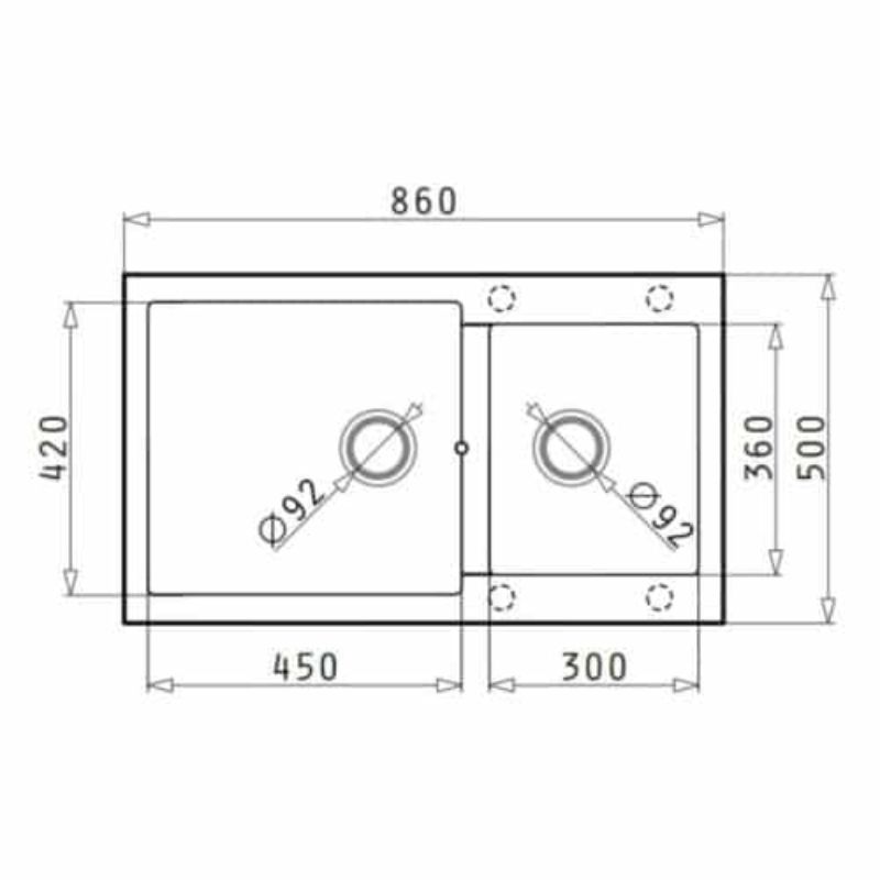 Kích thước chậu rửa chén bát Hafele HS G8650 565.83.751 Kích thước chậu rửa chén bát Hafele HS G8650 565.83.751
