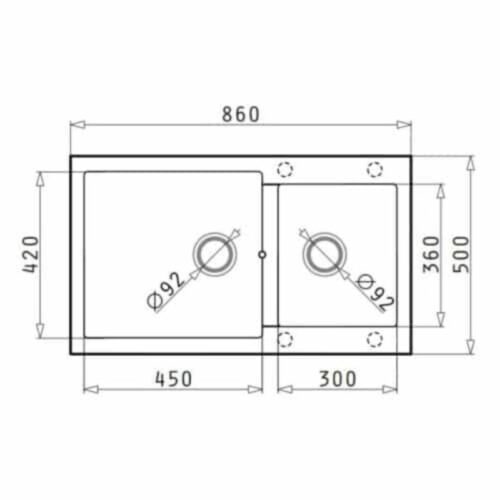 Chậu rửa chén bát Hafele HS G8650 565.88.501 3 Kích thước chậu rửa chén bát Hafele HS G8650 565.88.501