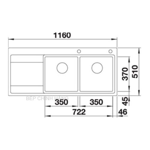 Chậu rửa chén Blanco DIVON II 8S-IF 5 Kích thước chậu rửa chén Blanco DIVON II 8S-IF