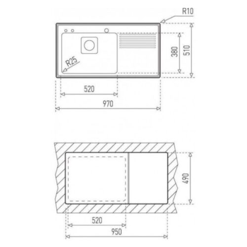 Chậu rửa Teka Frame 1B 1D Right 3 Kích thước chậu rửa Teka Frame 1B 1D