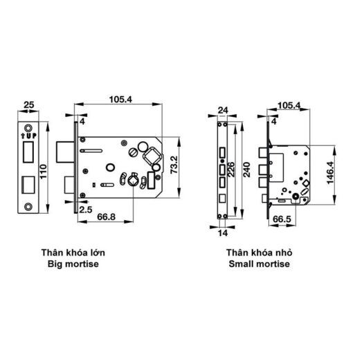 Khóa điện tử Hafele EL7500-TC 912.05.716 5 kích thước của khóa điện tử Hafele EL7500-TC 912.05.716