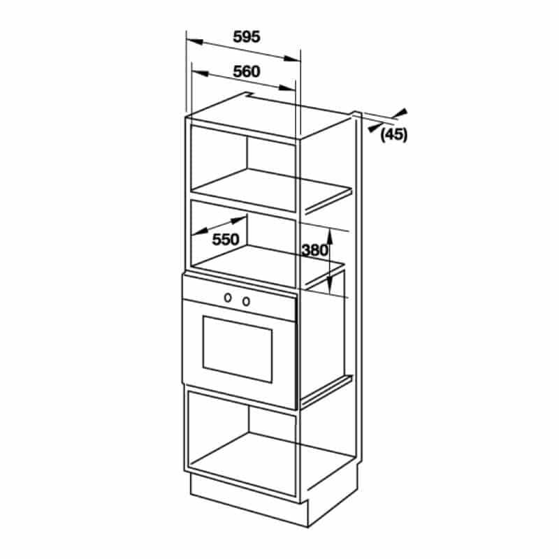 Kích thước Lò vi sóng kết hợp nướng âm tủ Hafele HM-B38C 538.01.111 Kích thước Lò vi sóng kết hợp nướng âm tủ Hafele HM-B38C 538.01.111