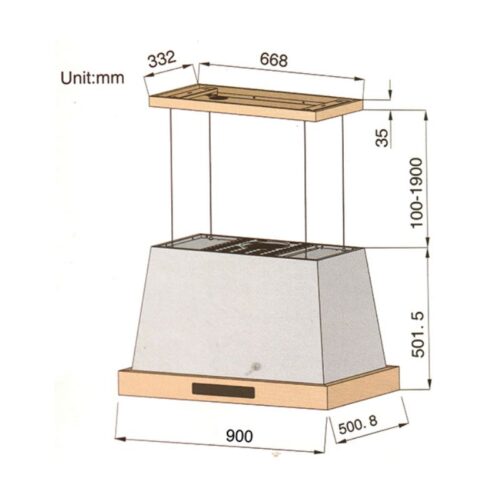 Hút mùi Spelier SP 860GT 3 Kích thước hút mùi Spelier SP 860GT