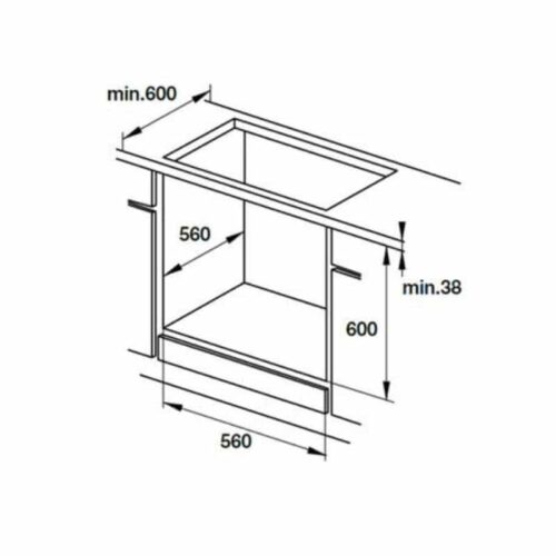Lò nướng âm tủ Hafele HO-KT60A9 535.02.611 4 Kích thước lò nướng âm tủ Hafele HO-KT60A9 535.02.611
