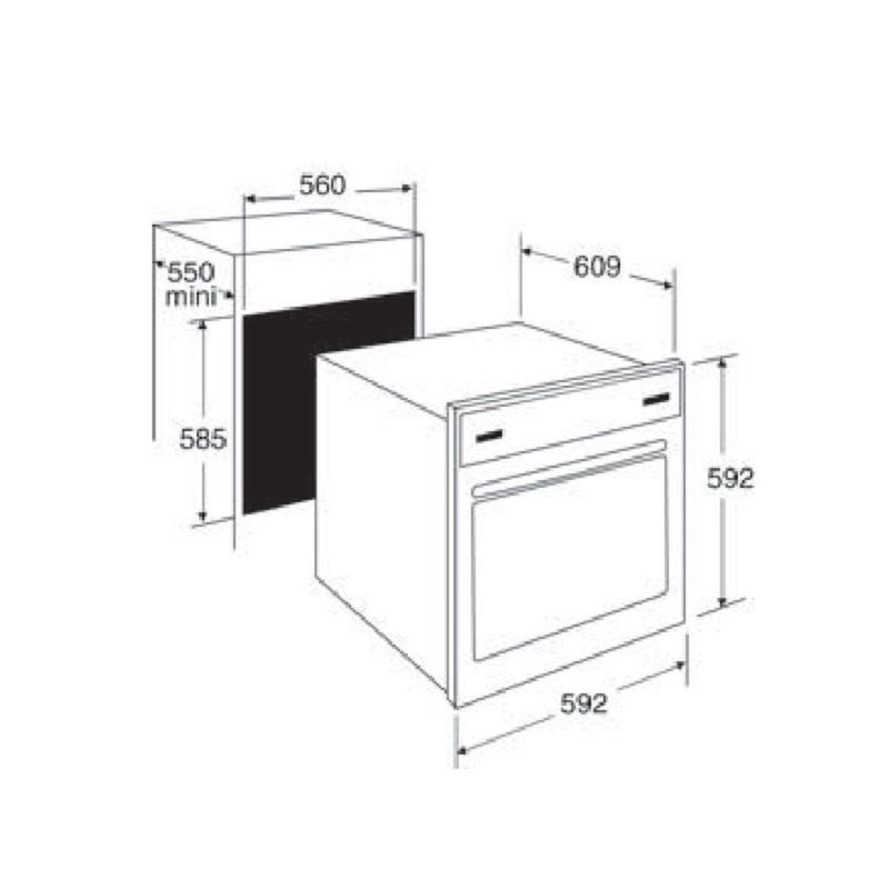 Kích thước lò nướng Brandt BXP6575X Kích thước lò nướng Brandt BXP6575X