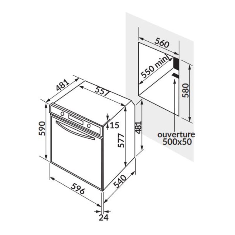 kích thước lò nướng điện 7 chức năng Rosieres RF 43 IN kích thước lò nướng điện 7 chức năng Rosieres RF 43 IN