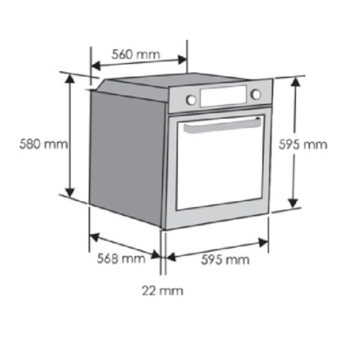 Lò nướng điện 7 chức năng Rosieres RFN3151PNE 3 Kích thước lò nướng điện 7 chức năng Rosieres RFN3151PNE