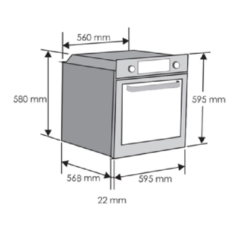 Kích thước lò nướng điện 7 chức năng Rosieres RFN3151PNE Kích thước lò nướng điện 7 chức năng Rosieres RFN3151PNE