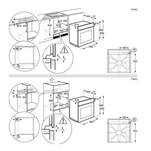 Lò Nướng Electrolux KOIGH00KA 3 Kích thước lò Nướng Electrolux KOIGH00KA