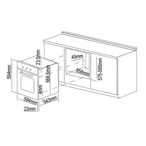 Lò nướng Faster FS 401IG 3 Kích thước lò nướng Faster FS401IG