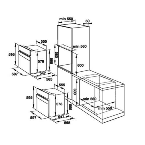 Lò nướng Hafele 535.00.300 3 Kích thước lò nướng Hafele 535.00.300