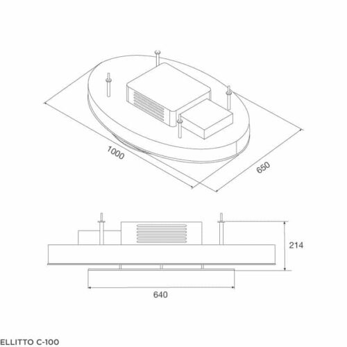 Máy hút khói khử mùi MALLOCA ELLITTO C-100 3 Kích thước máy hút khói khử mùi MALLOCA ELLITTO C-100