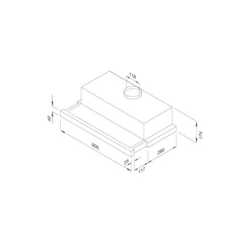 Kích thước máy hút khói khử mùi MALLOCA K1506 TC