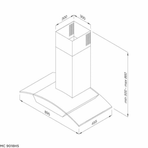 Máy hút khói khử mùi Malloca MC 7018HS 3 Kích thước máy hút khói khử mùi Malloca MC 7018HS