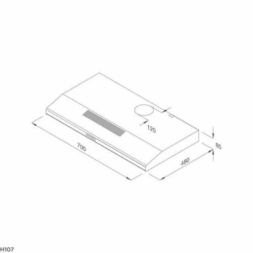 Máy hút khử mùi classic MALLOCA H107 3 Kích thước máy hút khử mùi classic MALLOCA H107