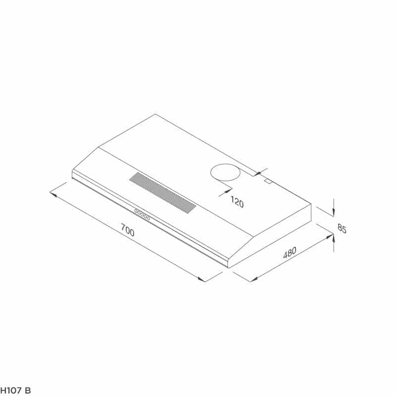 Kích thước máy hút khử mùi classic MALLOCA H107B Kích thước máy hút khử mùi classic MALLOCA H107B